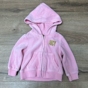 Baby Girls Juicy Couture Pink Velour Jacket Sz 3/6m